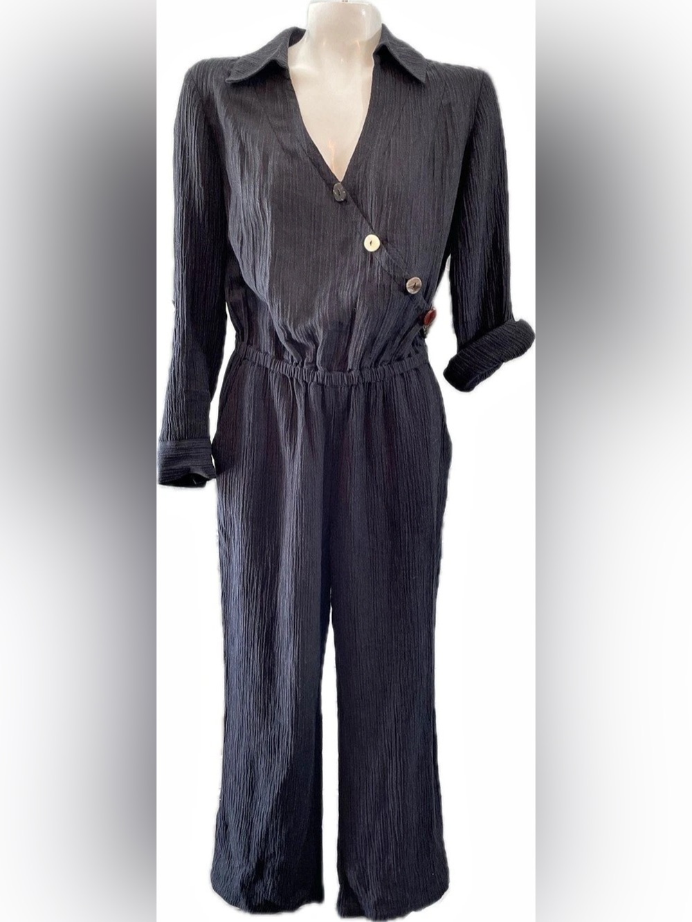 Soft Surroundings Style 2CW86 Black Jumpsuit Size XS